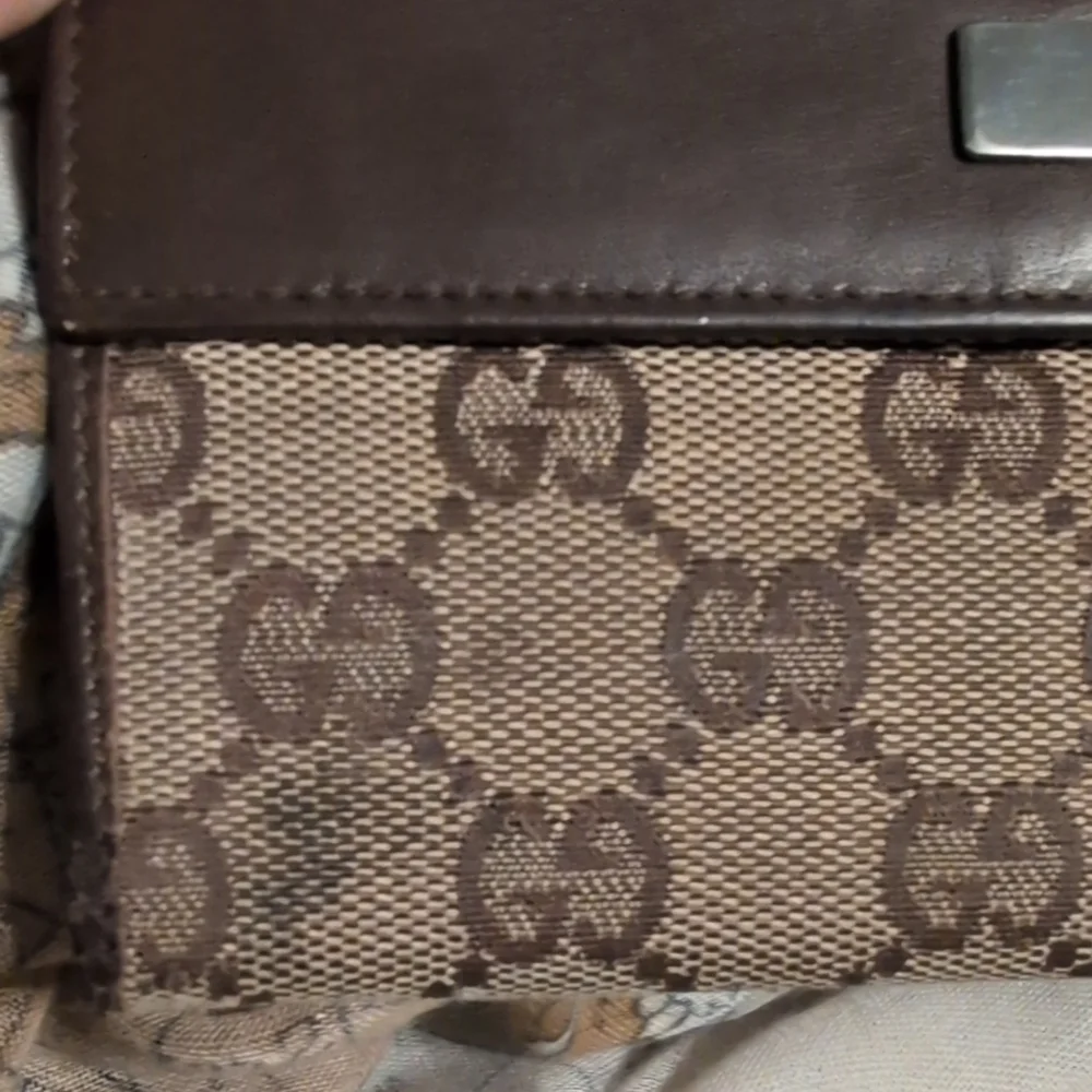 Gucci Signature Brown and Cream Clutch Vintage Italy Wallet - Picture 4 of 16